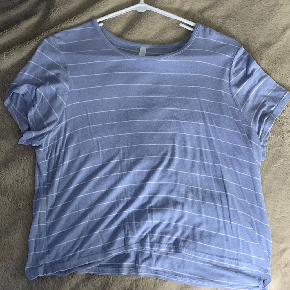 This is a blue and white stripped t-shirt.